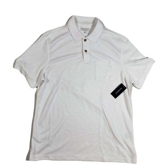 Club Room Island Polo Shirt Mens Medium‎ Bright White Pocket - Picture 1 of 4